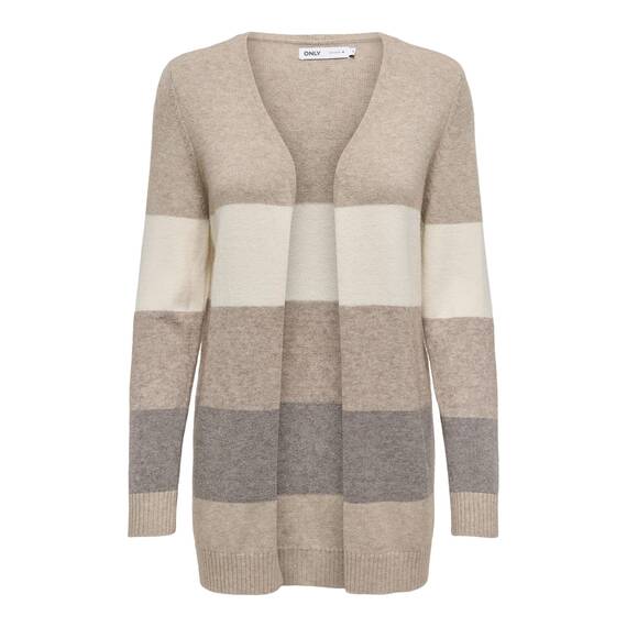 ONLY Damen Onllesly L/S Open Cardigan KNT Noos Strickjacke 15174274 ,Feather Gray ,M