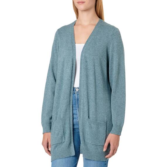 ONLY Damen Onllesly L/S Open Cardigan KNT Noos Strickjacke 15174274 ,Deep Teal/Detail:w. Melange ,M