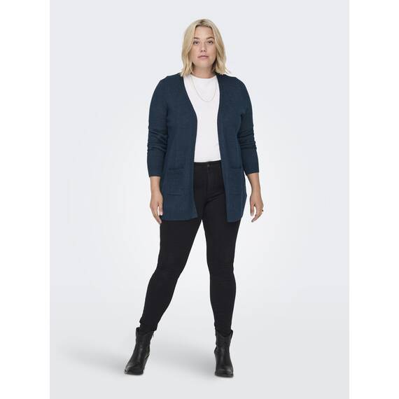 ONLY Damen Caresly L/S Open Knt Cardigan, Maritime Blue/Detail:melange, XL Große Größen EU