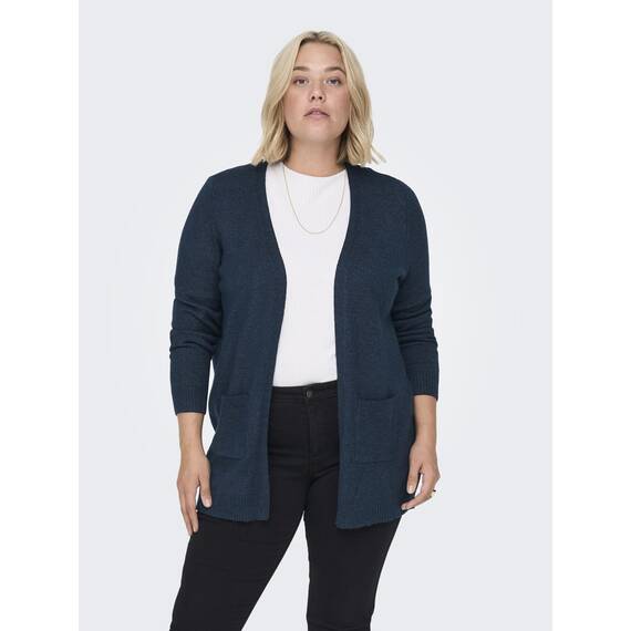 ONLY Damen Caresly L/S Open Knt Cardigan, Maritime Blue/Detail:melange, XL Große Größen EU