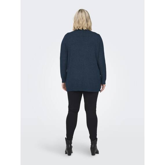 ONLY Damen Caresly L/S Open Knt Cardigan, Maritime Blue/Detail:melange, XL Große Größen EU