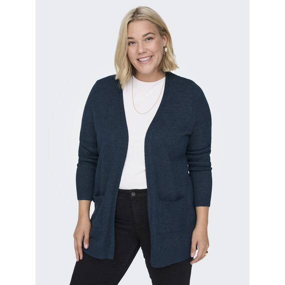 ONLY Damen Caresly L/S Open Knt Cardigan, Maritime Blue/Detail:melange, XL Große Größen EU