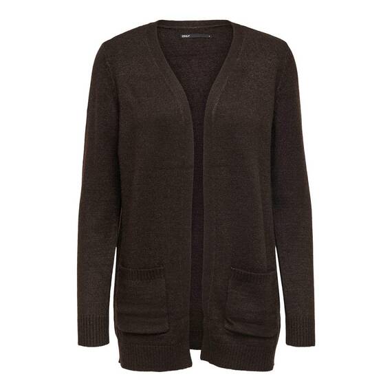 ONLY Damen Onllesly L/S Open Cardigan KNT Noos Strickjacke 15174274 ,Chicory Coffee/Detail:w. Melange ,XXL