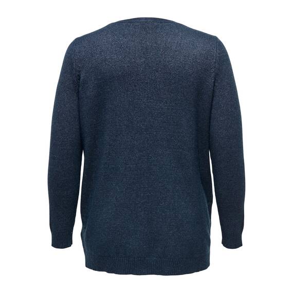 ONLY Damen Caresly L/S Open Knt Cardigan, Maritime Blue/Detail:melange, XL Große Größen EU