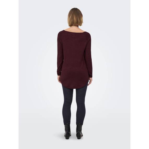 ONLY Damen Onlmila Lacy L/S Long Pullover Knt Noos, Windsor Wine, 3XL
