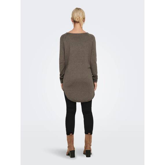 ONLY Damen Onlmila Lacy L/S Long Pullover Knt Noos, Walnut/Detail:w. Melange, XXS