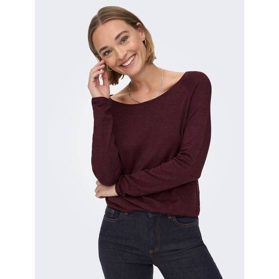 ONLY Damen Onlmila Lacy L/S Long Pullover Knt Noos, Windsor Wine, 3XL