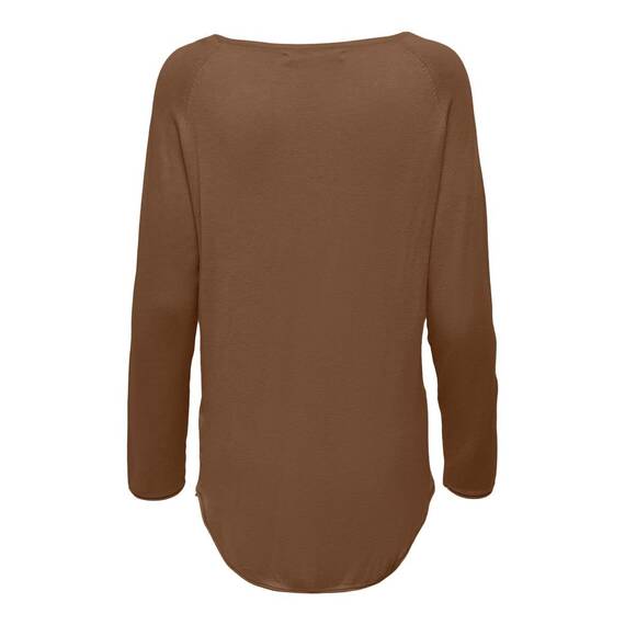 ONLY Damen Onlmila Lacy L/S Long Pullover Knt Noos, Toffee/Detail:w. Melange, L