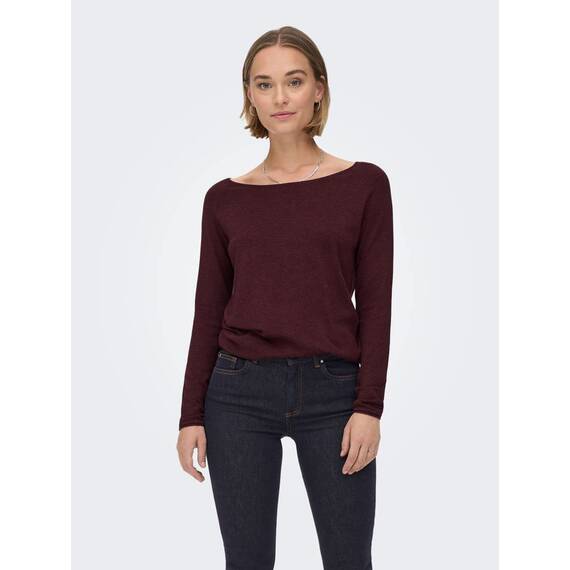 ONLY Damen Onlmila Lacy L/S Long Pullover Knt Noos, Windsor Wine, 3XL