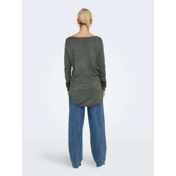 ONLY Damen Onlmila Lacy L/S Long Pullover Knt Noos, Balsam Green/Detail:w. Melange, 3XL