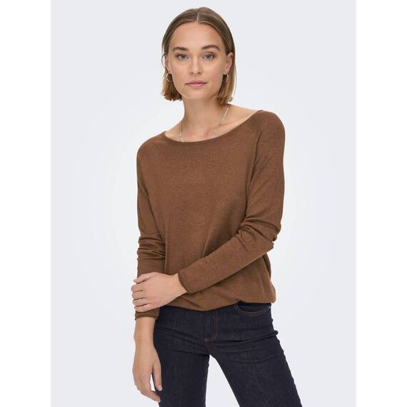 ONLY Damen Onlmila Lacy L/S Long Pullover Knt Noos, Toffee/Detail:w. Melange, XXS