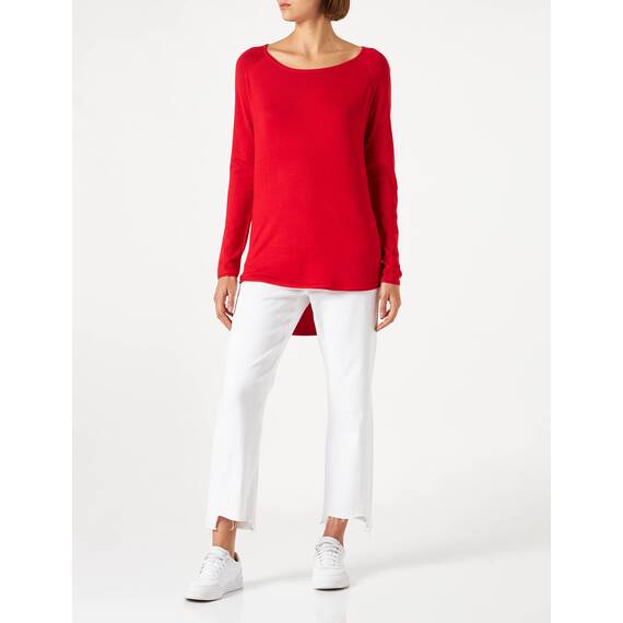 ONLY Damen Onlmila Lacy L/S Long Pullover Knt Noos, Mars Red, XS