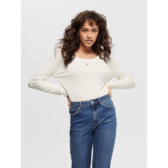 ONLY Damen Onlmila Lacy L/S Long Pullover Knt Noos, Cloud Dancer, 3XL