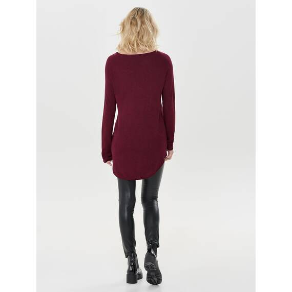 ONLY Damen Onlmila Lacy L/S Long Pullover Knt Noos, Sun-dried Tomatow Melange, XXS
