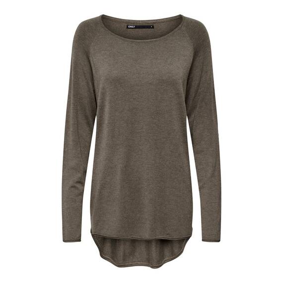 ONLY Damen Onlmila Lacy L/S Long Pullover Knt Noos, Walnut/Detail:w. Melange, 3XL