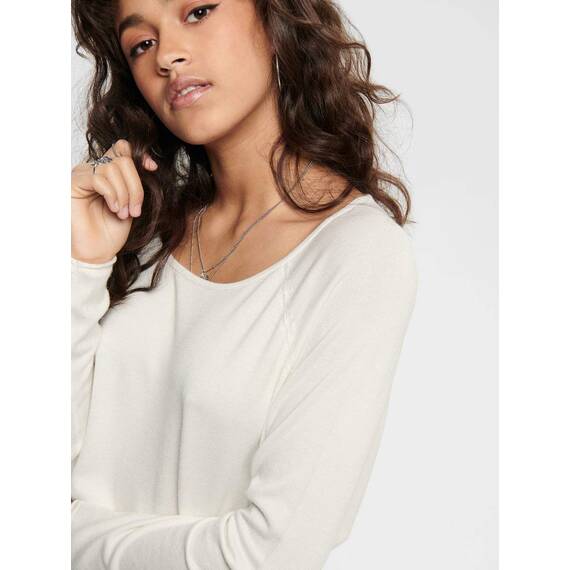 ONLY Damen Onlmila Lacy L/S Long Pullover Knt Noos, Cloud Dancer, 3XL