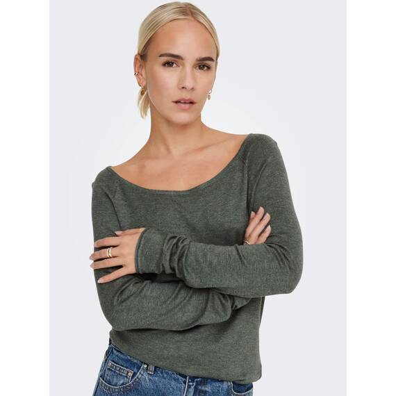 ONLY Damen Onlmila Lacy L/S Long Pullover Knt Noos, Balsam Green/Detail:w. Melange, 3XL