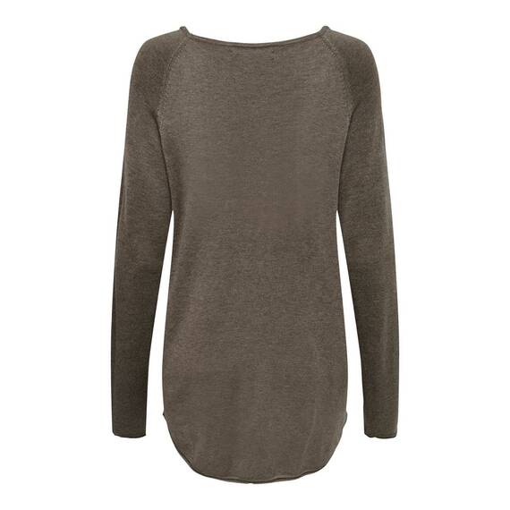 ONLY Damen Onlmila Lacy L/S Long Pullover Knt Noos, Walnut/Detail:w. Melange, L