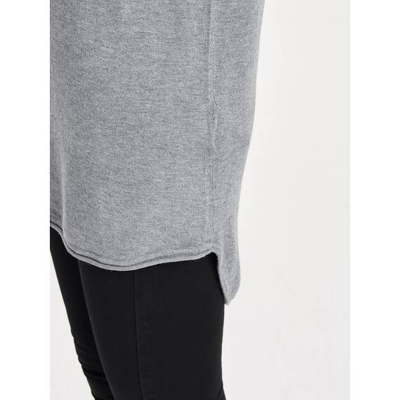 ONLY Damen Onlmila Lacy L/S Long Pullover Knt NoosPullover,Medium Grey Melange 1,S
