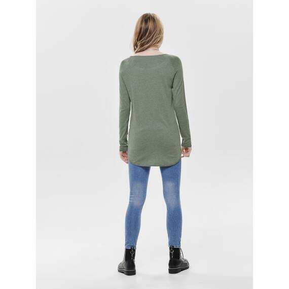 ONLY Women's ONLMILA LACY L/S Long Pullover KNT NOOS Strickpullover, Chinois Green/Detail:W. Melange, XXL
