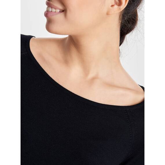 ONLY Damen Onlmila Lacy L/S Long Knt Pullover, Schwarz, S EU