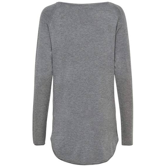 ONLY Damen Onlmila Lacy L/S Long Pullover Knt NoosPullover,Medium Grey Melange 1,S