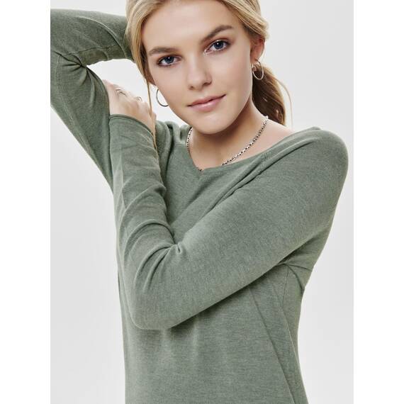 ONLY Damen Onlmila Lacy L/S Long Knt Noos Strickpullover, Chinois Green/Detail:w. Melange, XXS EU