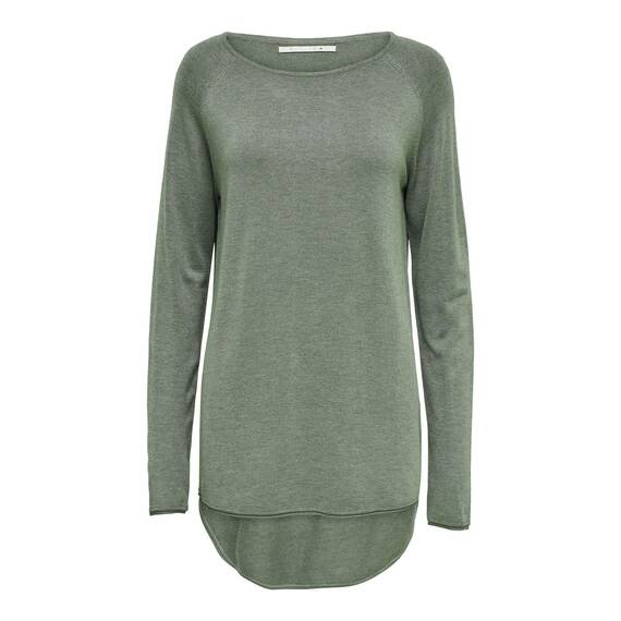 ONLY Damen Langer Feinstrick Pullover | Langarm Rundhals Knit Sweater | Stretch Jumper Locker ONLMILA, Farben:Grün, Größe:XL