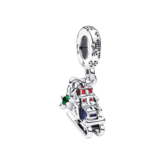 Feitery Christmas Zauberlehrling Charms Kompatibilität für Armband Bead Charm für Damen Weihnachtszeit (Weihnachts-Schlitten 2023)
