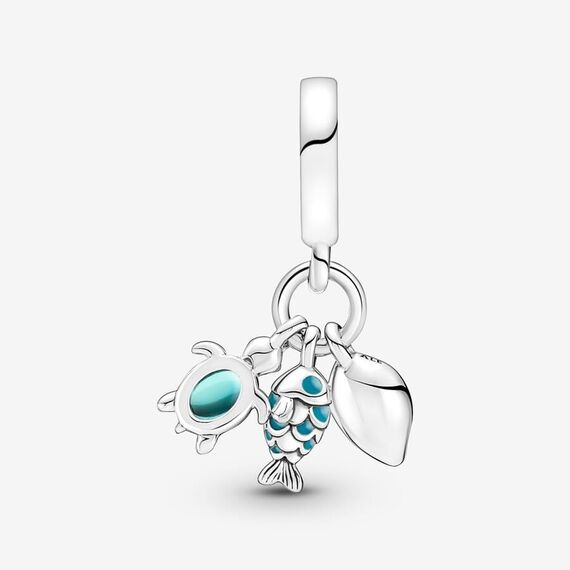 Feitery Ein Satz von drei(Schildkröten Muscheln Meerjungfrauen) Hundepfote Glühwürmche Charms Reisen Kompatibilität für Pandora Armband Herz Anhänger Meerestiere Sommer-Schmuck