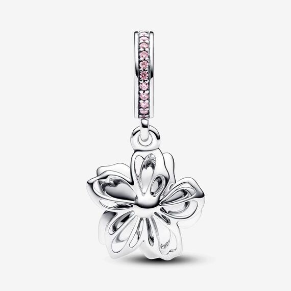 Feitery Cherry Blossom Dangle Charm Herz Anhänger Armband zum Muttertag