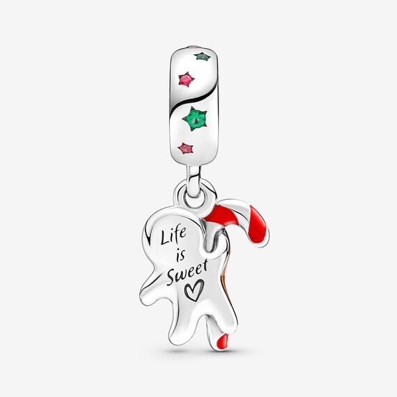 Feitery Christmas Lebkuchenmann Charms Kompatibilität für Pandora Armband Bead Charm für Damen Weihnachtszeit