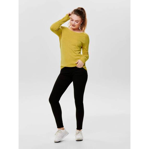ONLY Damen Onlmila Lacy L/S Long Pullover Knt Noos, Yolk Yellow/Detail:w. Melange, 3XL
