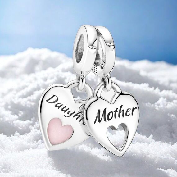 Feitery Familie Daughter and Mother Charms Armband Bead Charm für Damen Weihnachtszeit
