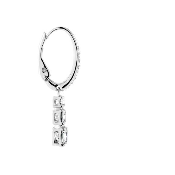 Swarovski Stilla Attract Trilogy Ohrringe, Weiss, Rhodiniert