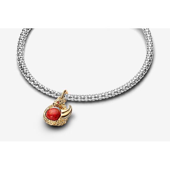 Feitery Adventskalender 2023 Charms Kompatibilität für Pandora Armband Bead Charm für Damen Weihnachtszeit (Drachenfeuer Charm-Anhänger)