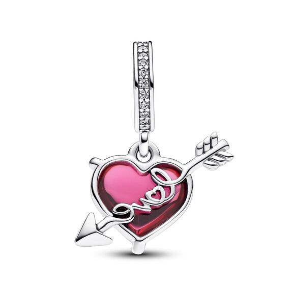 Feitery Christmas Rosa Herzen Charms Kompatibilität für Pandora Armband Bead Charm für Damen Weihnachtszeit