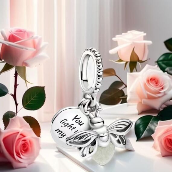 Feitery Glow-in-the-dark Firefly Hundepfote Glühwürmche Charms Reisen Kompatibilität für Pandora Armband Herz Anhänger Meerestiere Sommer-Schmuck