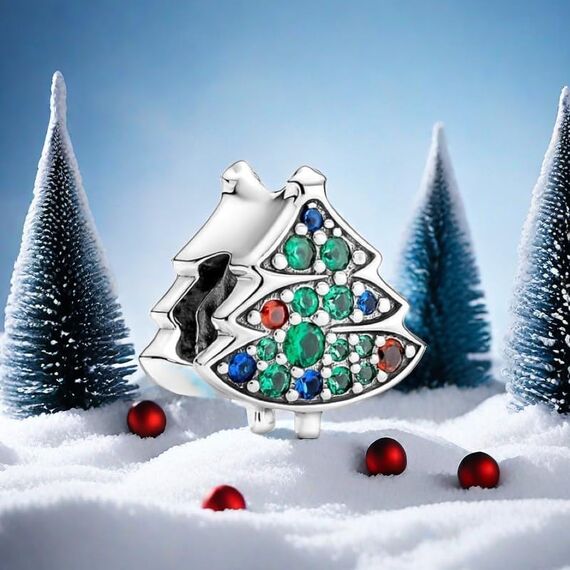Feitery Christmas Weihnachtsbaum Charms Kompatibilität für Pandora Armband Bead Charm für Damen Weihnachtszeit
