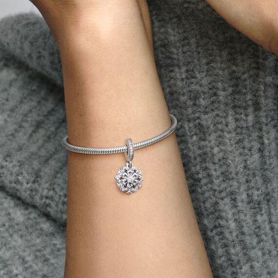 Feitery Christmas Schneeflocken Charms Kompatibilität für Pandora Armband Bead Charm für Damen Weihnachtszeit