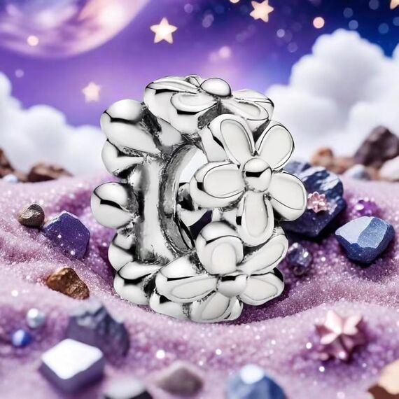 Feitery White Daisy Flower Spacer Gänseblümchen Charms Armband Bead Charm für Damen Weihnachtszeit