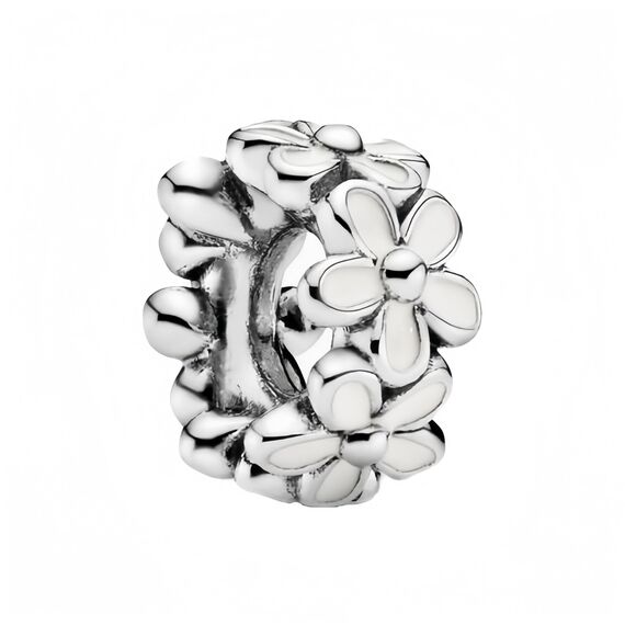 Feitery White Daisy Flower Spacer Gänseblümchen Charms Armband Bead Charm für Damen Weihnachtszeit