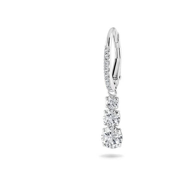 Swarovski Stilla Attract Trilogy Ohrringe, Weiss, Rhodiniert