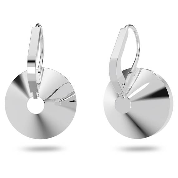 Swarovski Bella Ohrringe, Rund, Klein, Weiss, Rhodiniert