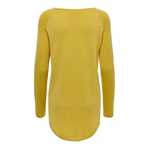 ONLY Damen Onlmila Lacy L/S Long Pullover Knt Noos, Yolk Yellow/Detail:w. Melange, 3XL