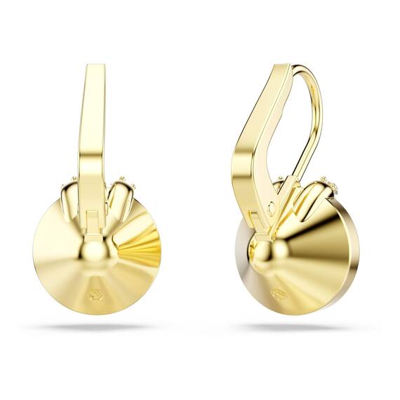 Swarovski Bella V Drop-Ohrhänger, Vergoldete Ohrringe mit Grünen Kristallelementen im Rundschliff, Größe: 1.9 x 1 cm