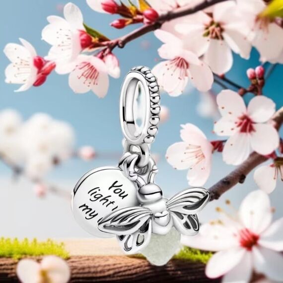 Feitery Glow-in-the-dark Firefly Hundepfote Glühwürmche Charms Reisen Kompatibilität für Pandora Armband Herz Anhänger Meerestiere Sommer-Schmuck