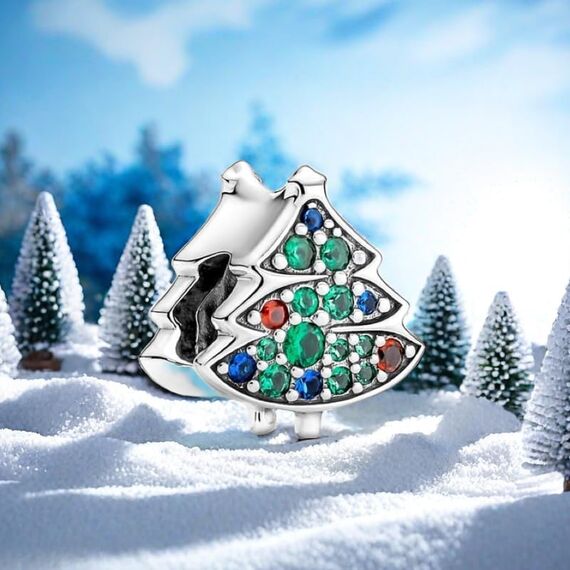 Feitery Christmas Weihnachtsbaum Charms Kompatibilität für Pandora Armband Bead Charm für Damen Weihnachtszeit