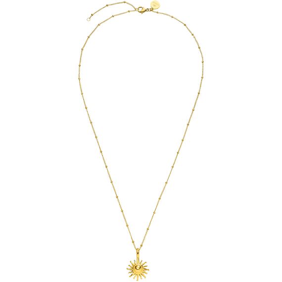 Purelei Sun Kette Damen (Gold) – Halskette Damen aus langlebigem Edelstahl – Wasserfeste Kette mit Anhänger – 50-55 cm Länge verstellbar – Halskette für deinen individuellen Look