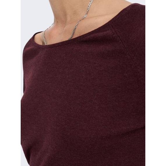 ONLY Damen Onlmila Lacy L/S Long Pullover Knt Noos, Windsor Wine, 3XL